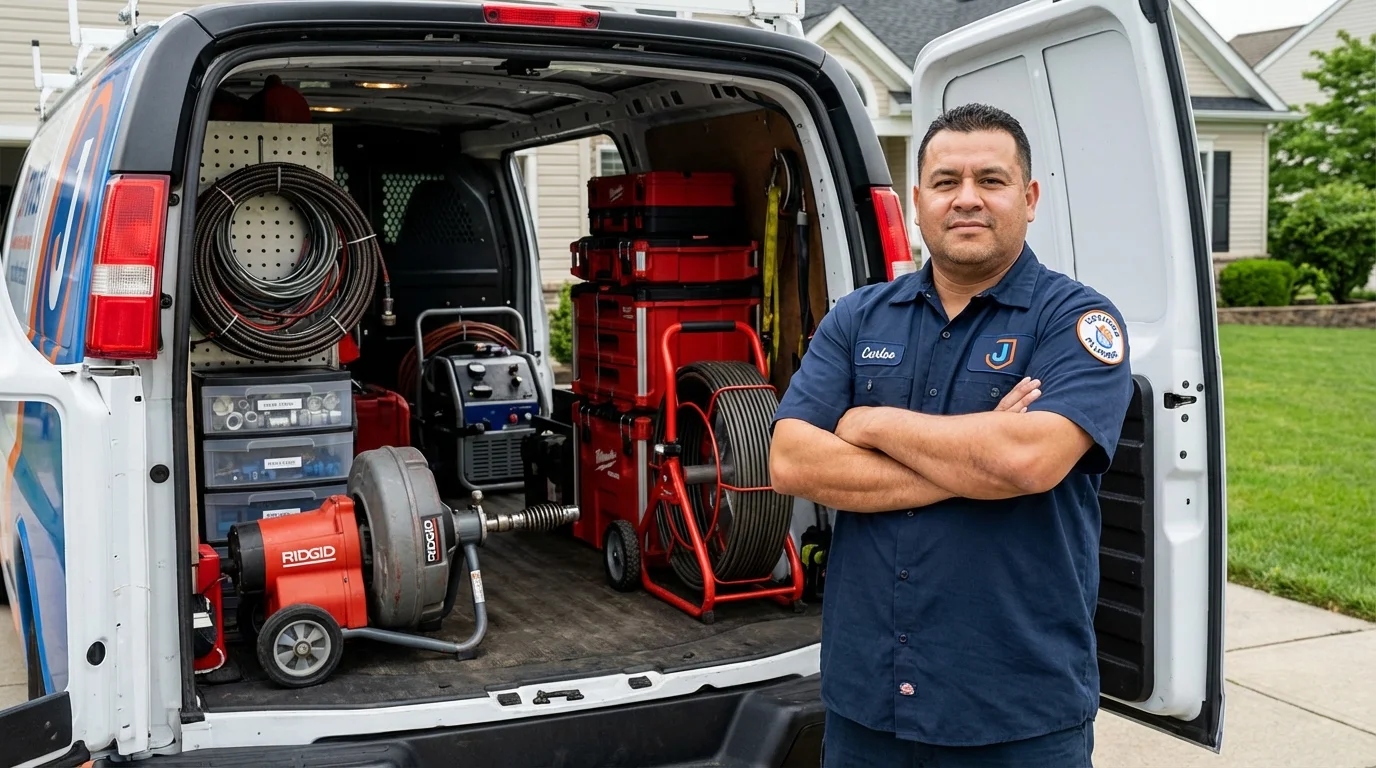 Professional drain cleaning equipment and Johns Plumbing LLC plumber in Hutchinson