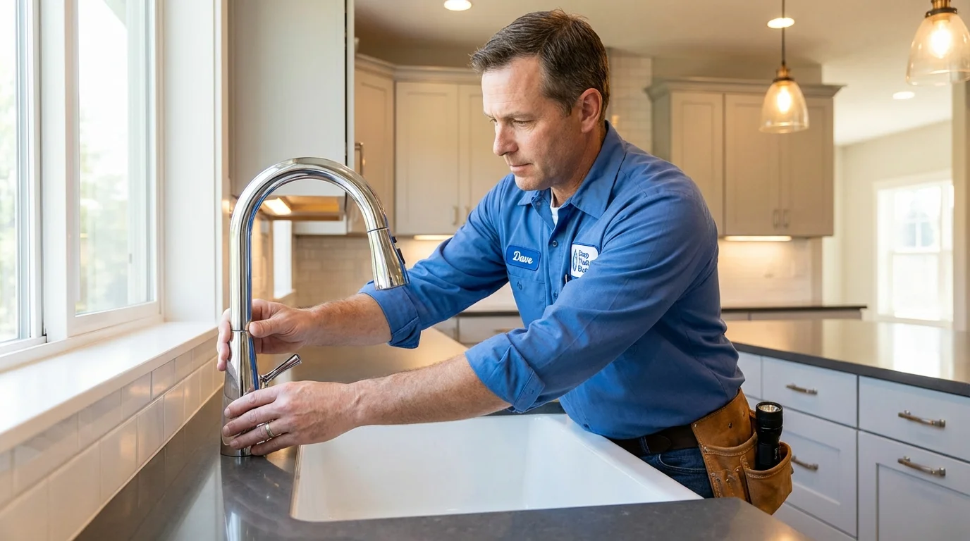 Kitchen faucet installation by Johns Plumbing LLC in Hutchinson